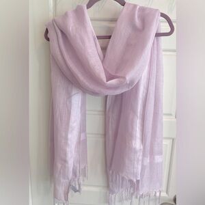 Nordstrom Light Purple Linen Blend Scarf Wrap with Tassels